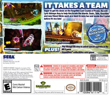 Sonic Boom - Shattered Crystal (USA) box cover back